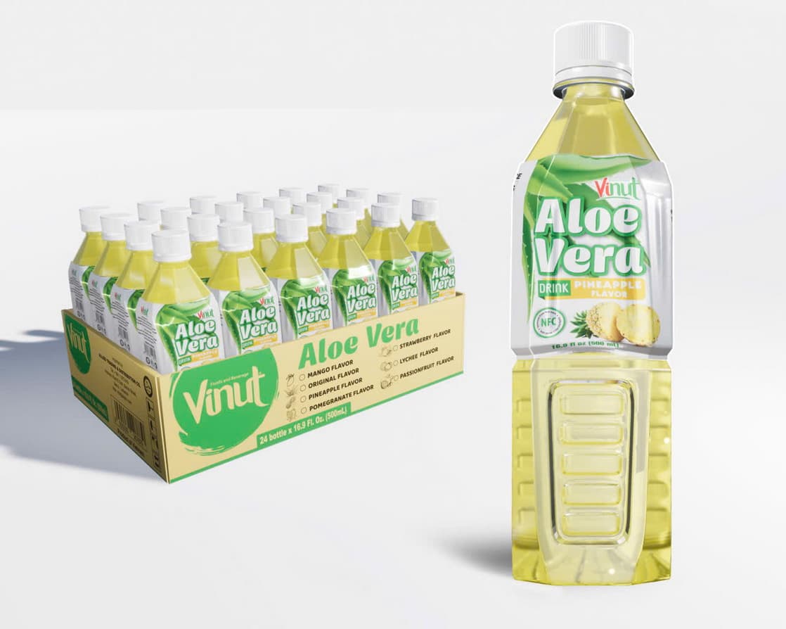 500ml VINUT Aloe Vera drink with Pineapple flavor