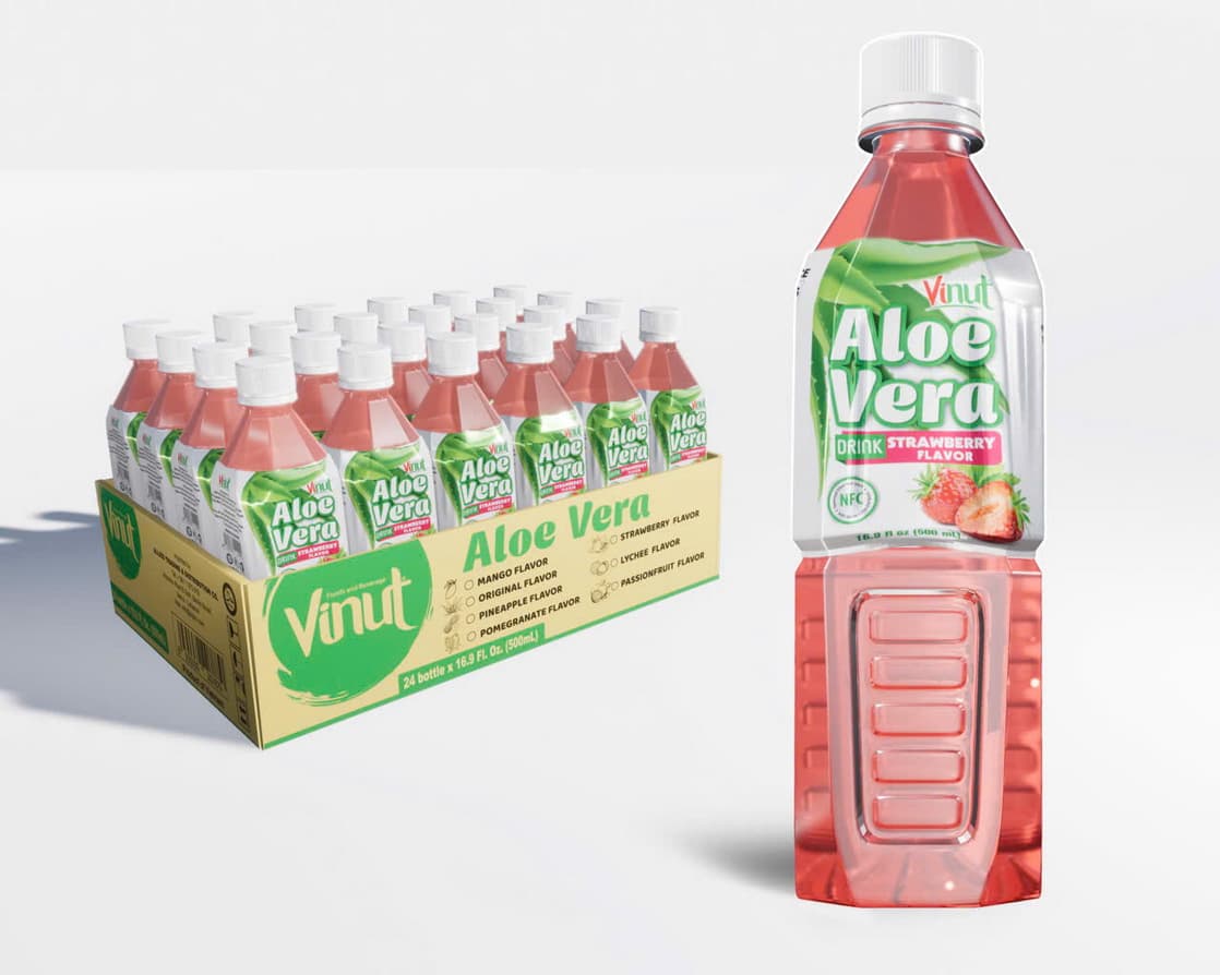 500ml VINUT Aloe Vera drink with Strawberry flavor