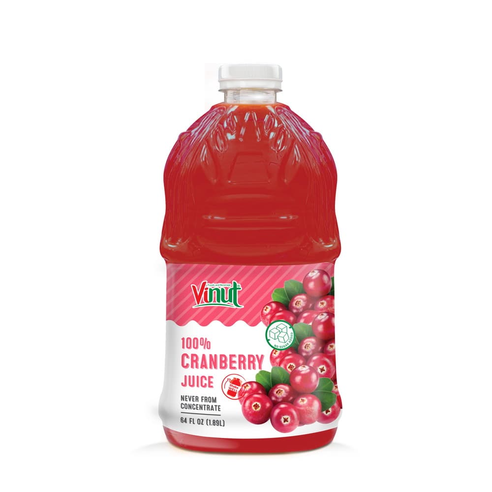 VINUT 100% کرینبیري جوس، هیڅکله له کنسنټریټ څخه نه، PET بوتل، 64 fl oz 1.89 L