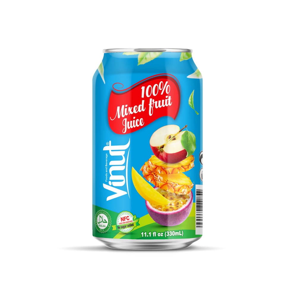 VINUT 100% ګډ میوو جوس، NFC، بوره نه ده اضافه شوې، کین، 11.1 fl oz 330 mL