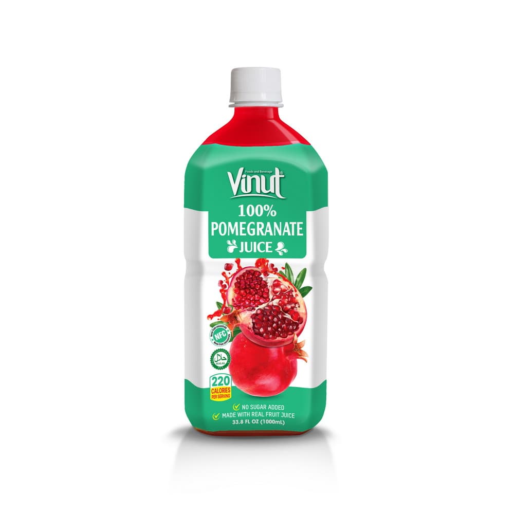 VINUT 100% Pomegranate Juice, No Added Sugar, 33.8 fl oz (1,000 mL) PET Bottle