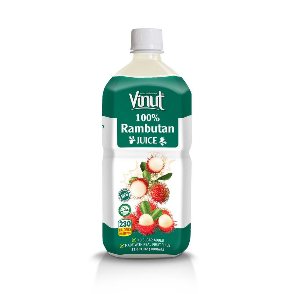 VINUT 100% رامبوتان جوس، NFC، بوره نه ده اضافه شوې، PET بوتل، 33.8 fl oz 1000 mL