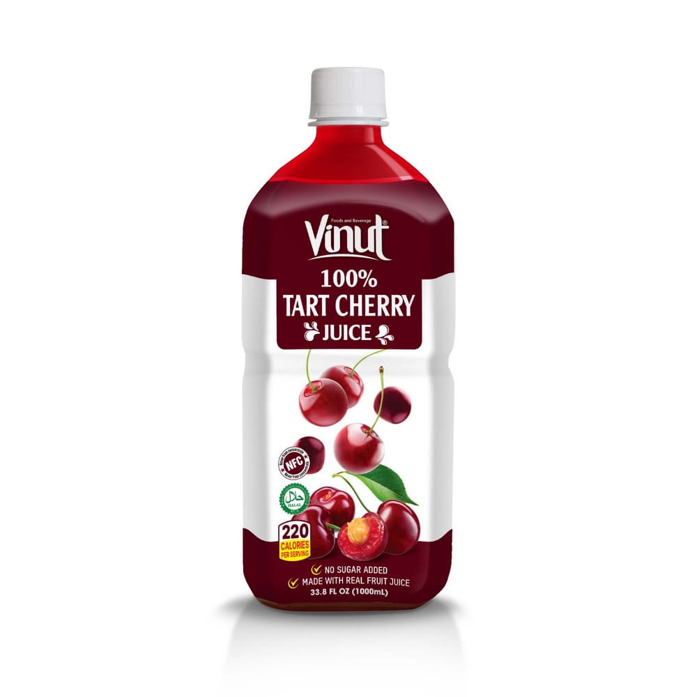 VINUT 100% ترش چیری جوس، NFC، بوره نه ده اضافه شوې، PET بوتل، 33.8 fl oz 1000 mL