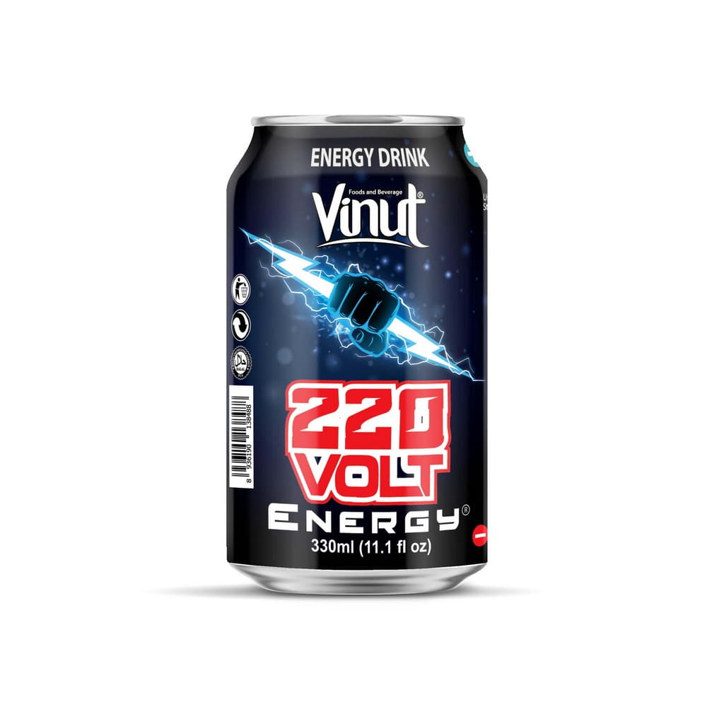 VINUT 220 Volt انرژي څښاک، کېن، 11.1 fl oz 330 mL