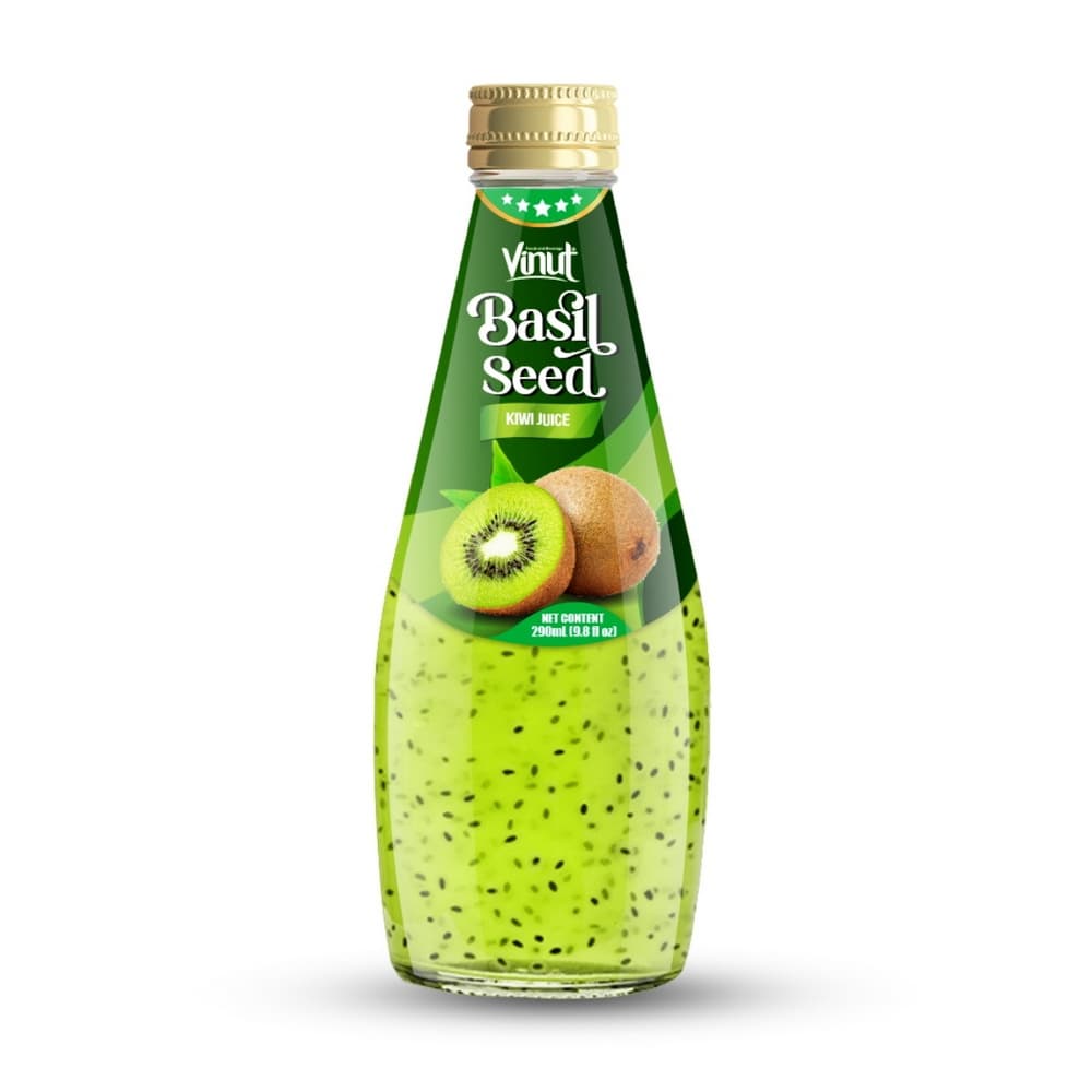 VINUT د کیوي او باسیل تخم جوس، شیشې بوتل، 9.8 fl oz (290 mL)
