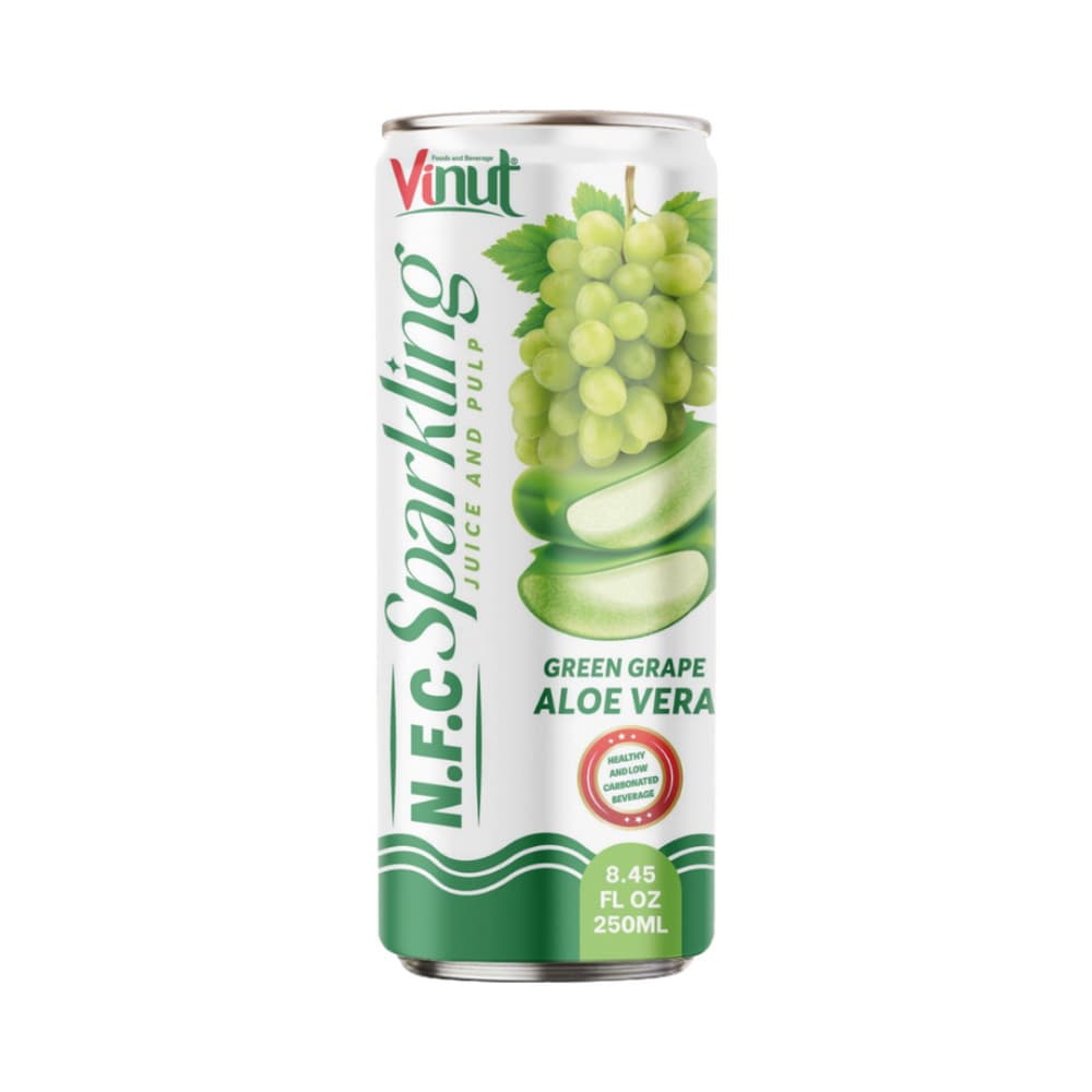 VINUT N.F.C سپارکلینګ جوس او پلپ شنه انګور الو ویرا، سلم کين، 8.45 fl oz 250 mL