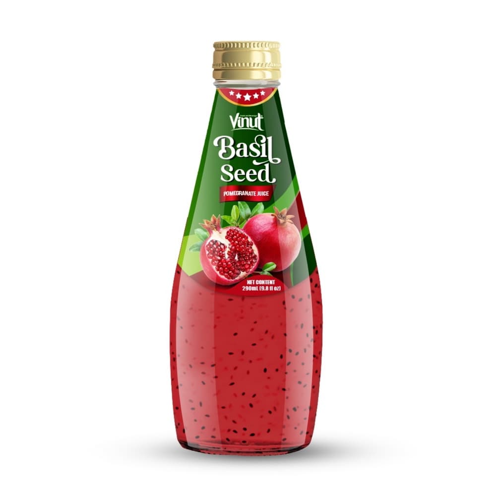 VINUT د انار او باسیل تخم جوس، شیشې بوتل، 9.8 fl oz (290 mL)