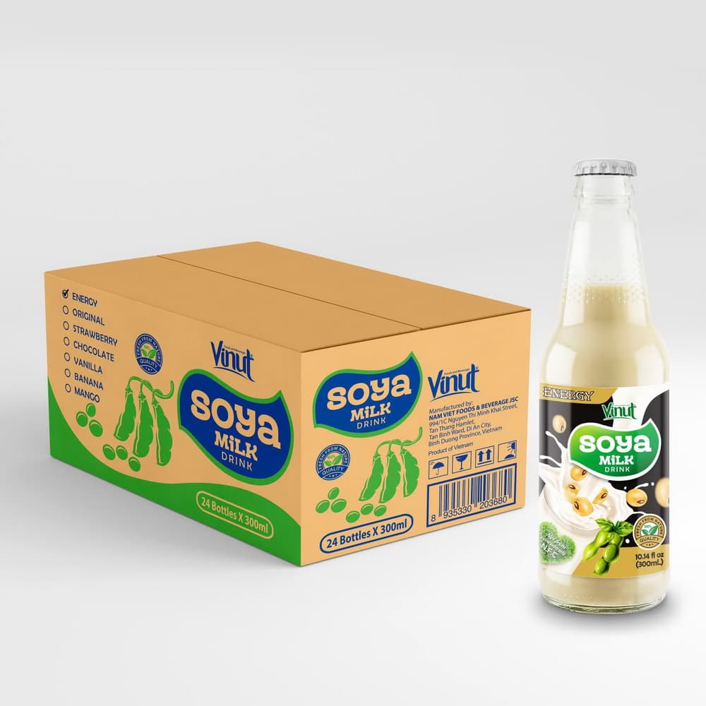 VINUT د سویا شیدو څښاک، انرژي، 10.14 fl oz (300 mL) شیشې بوتل